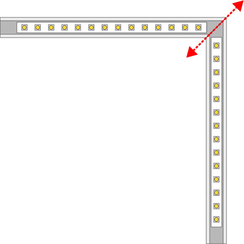 Coupe d'angle  - plan horizontal